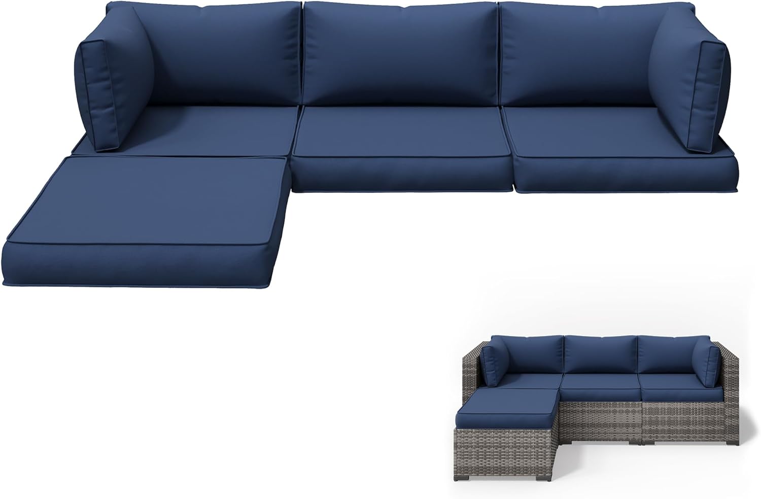 Outdoor Furniture Replacement Fabric - Outdoor Patio Sectional Furniture Replacement Cushions,