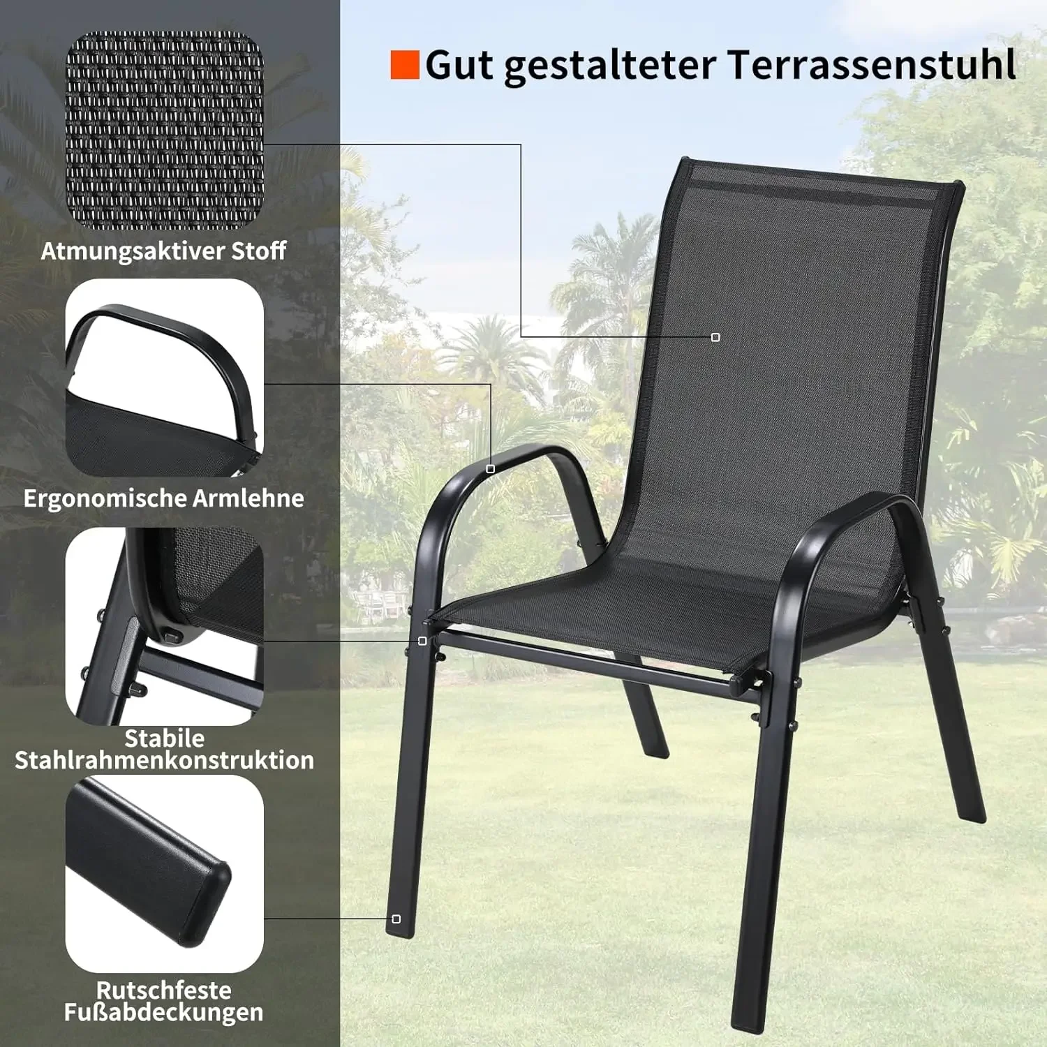 Metal Outdoor Chair Set Stacka - огляд і ціна Outdoor Furniture On Sale