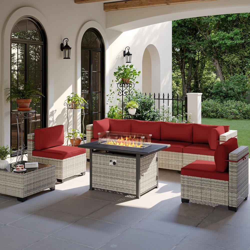8-Piece Outdoor Patio Furnitur - огляд і ціна Outdoor Furniture Set With Fire Pit