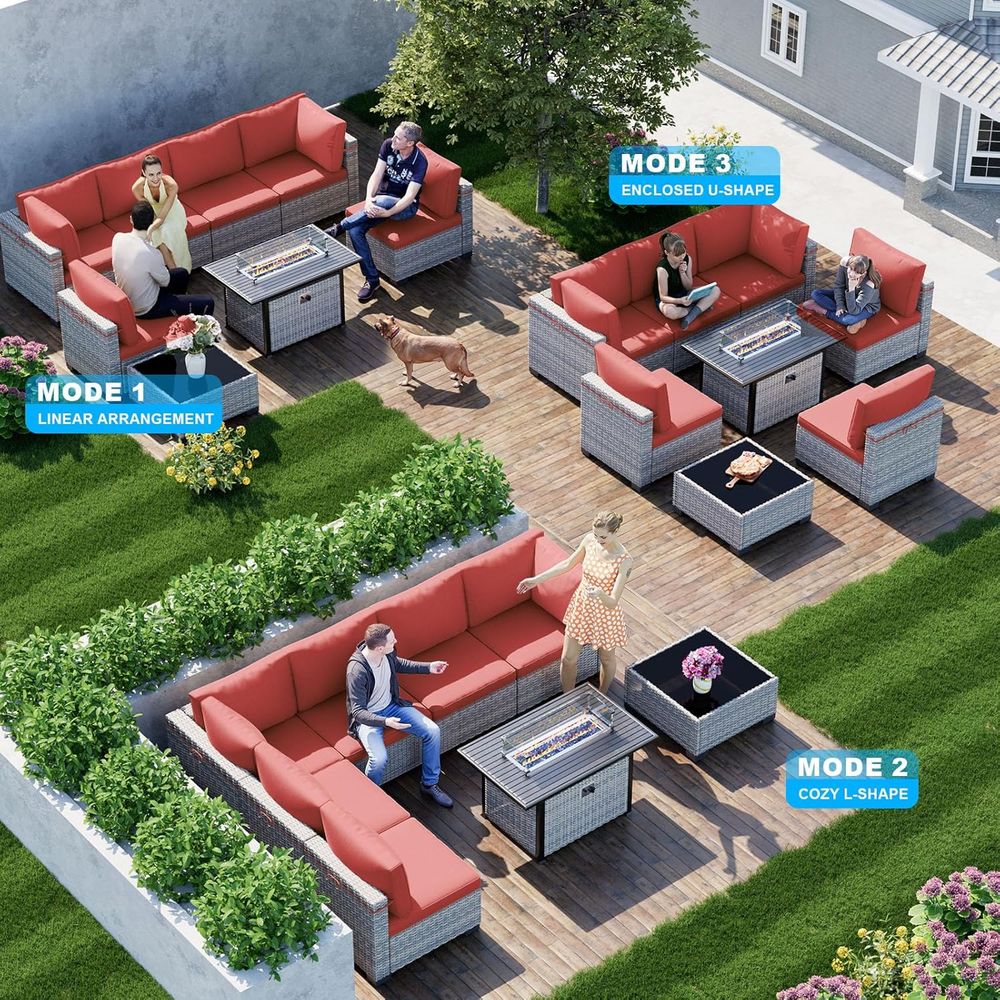 8-Piece Outdoor Patio Furnitur - огляд і ціна Outdoor Furniture Set With Fire Pit
