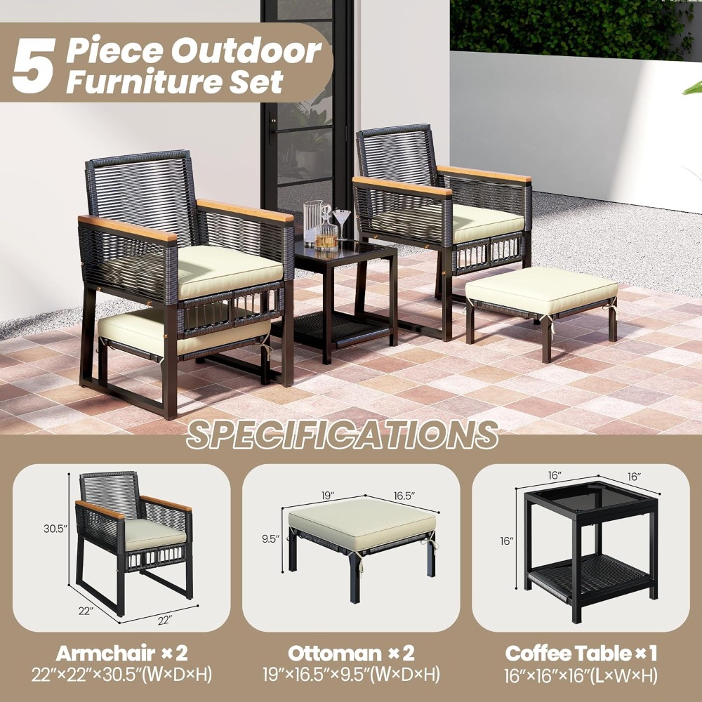 5-Piece Outdoor Conversation S - огляд і ціна Outdoor Furniture On Sale