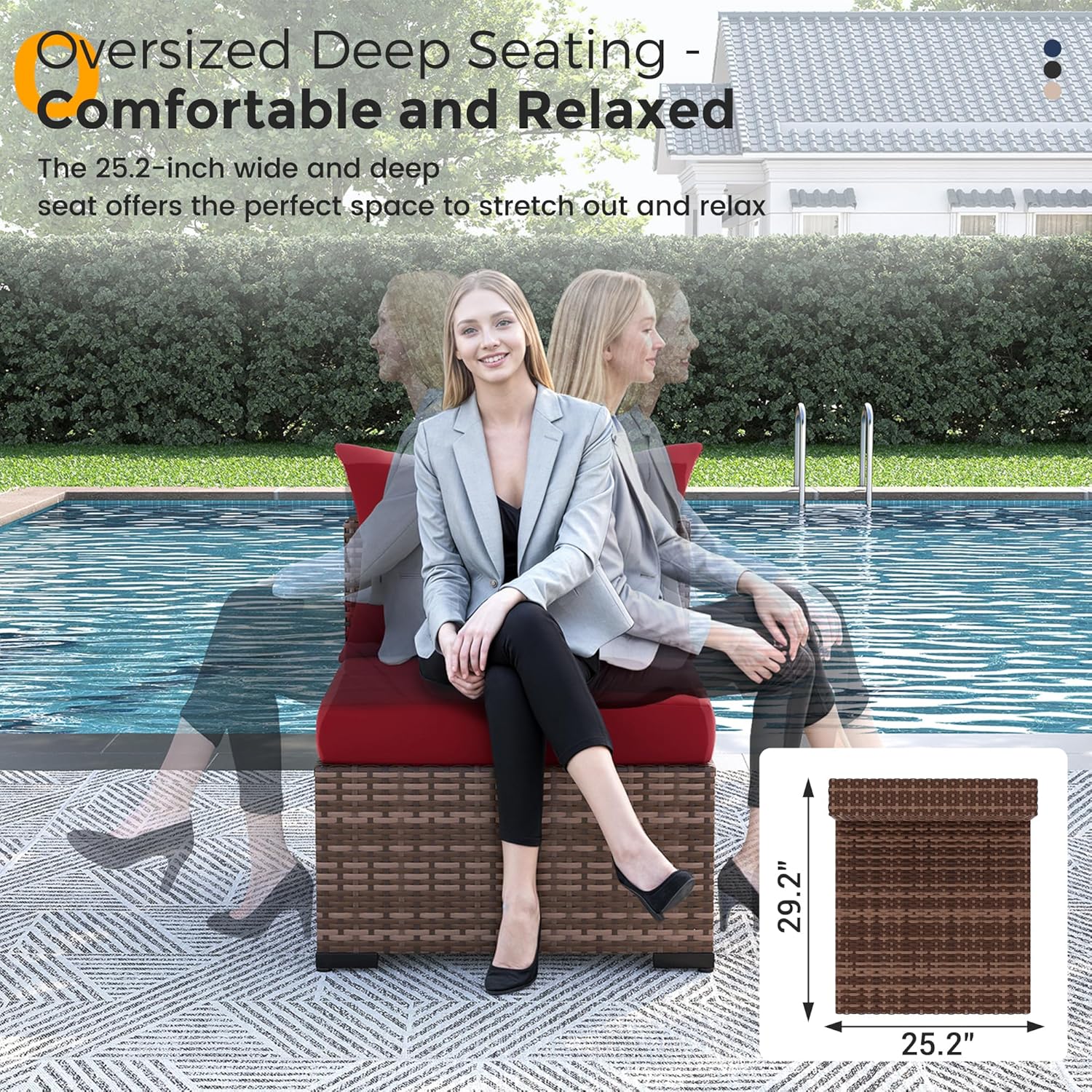 8pc All-Weather Wicker Section - огляд і ціна Outdoor Furniture Set With Fire Pit