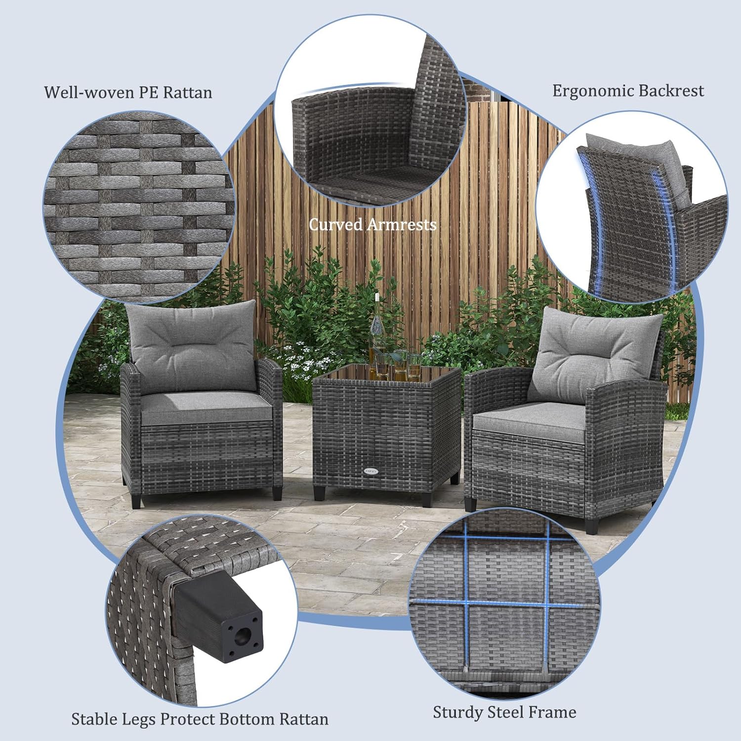 3 Piece Patio Furniture Set, O - огляд і ціна Outdoor Furniture On Sale