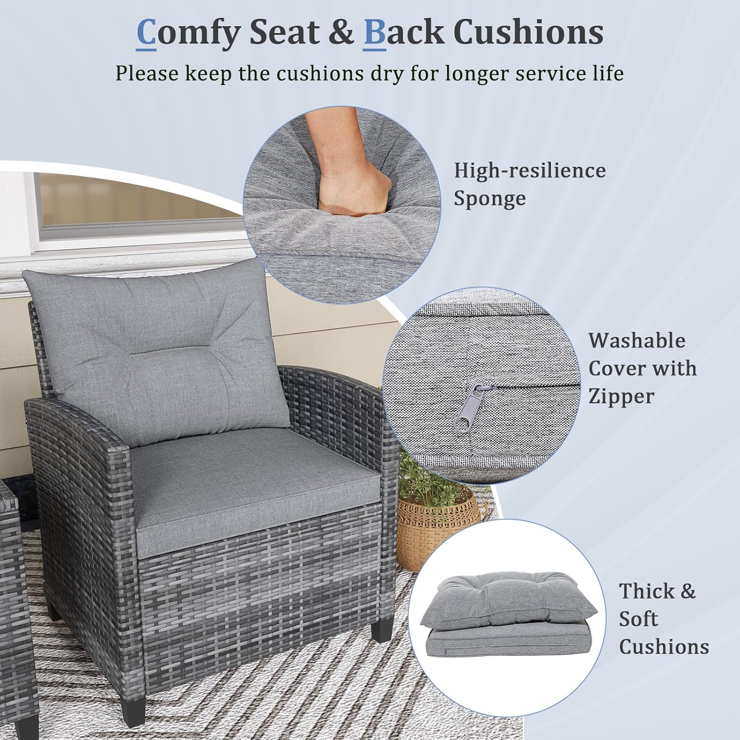 3 Piece Patio Furniture Set, O - огляд і ціна Outdoor Furniture On Sale