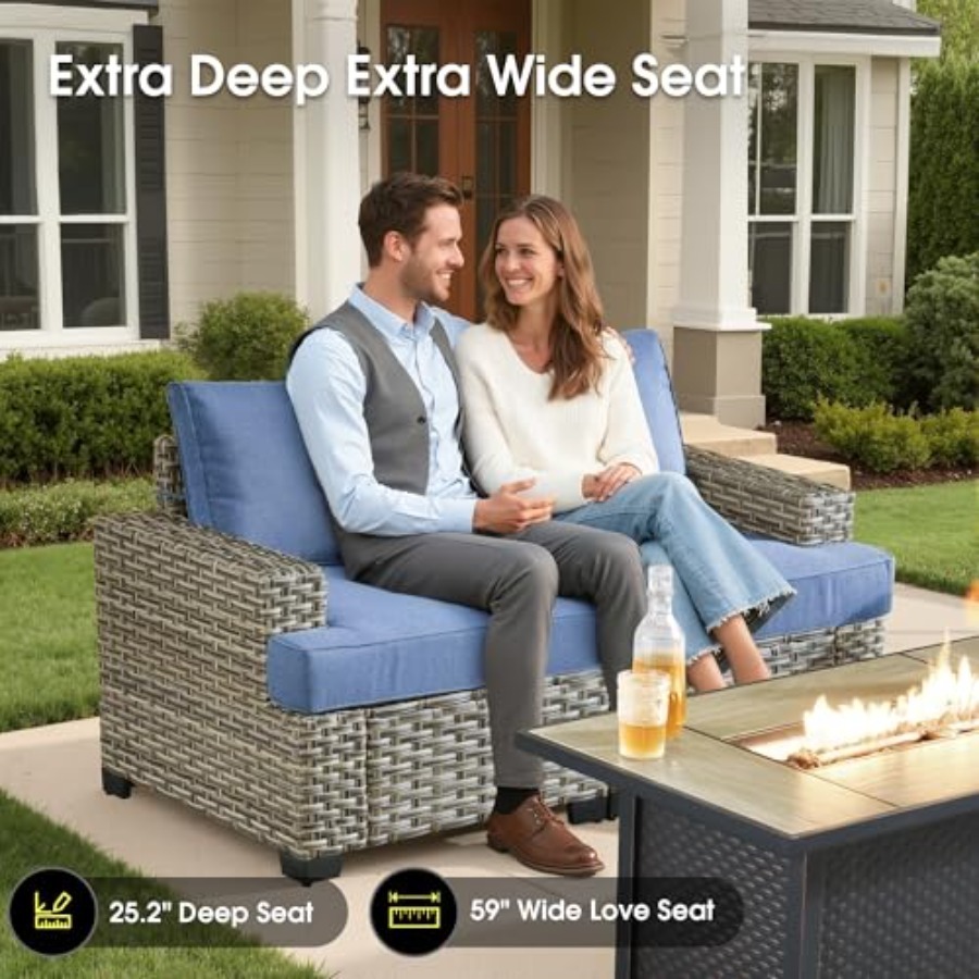 Outdoor Sectional Patio Furnit - огляд і ціна Outdoor Furniture Set With Fire Pit