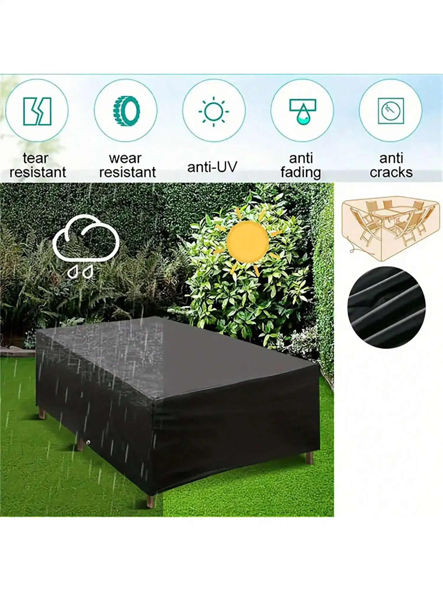 Multi-Size Outdoor Patio Garde - огляд і ціна Outdoor Furniture Covers Waterproof