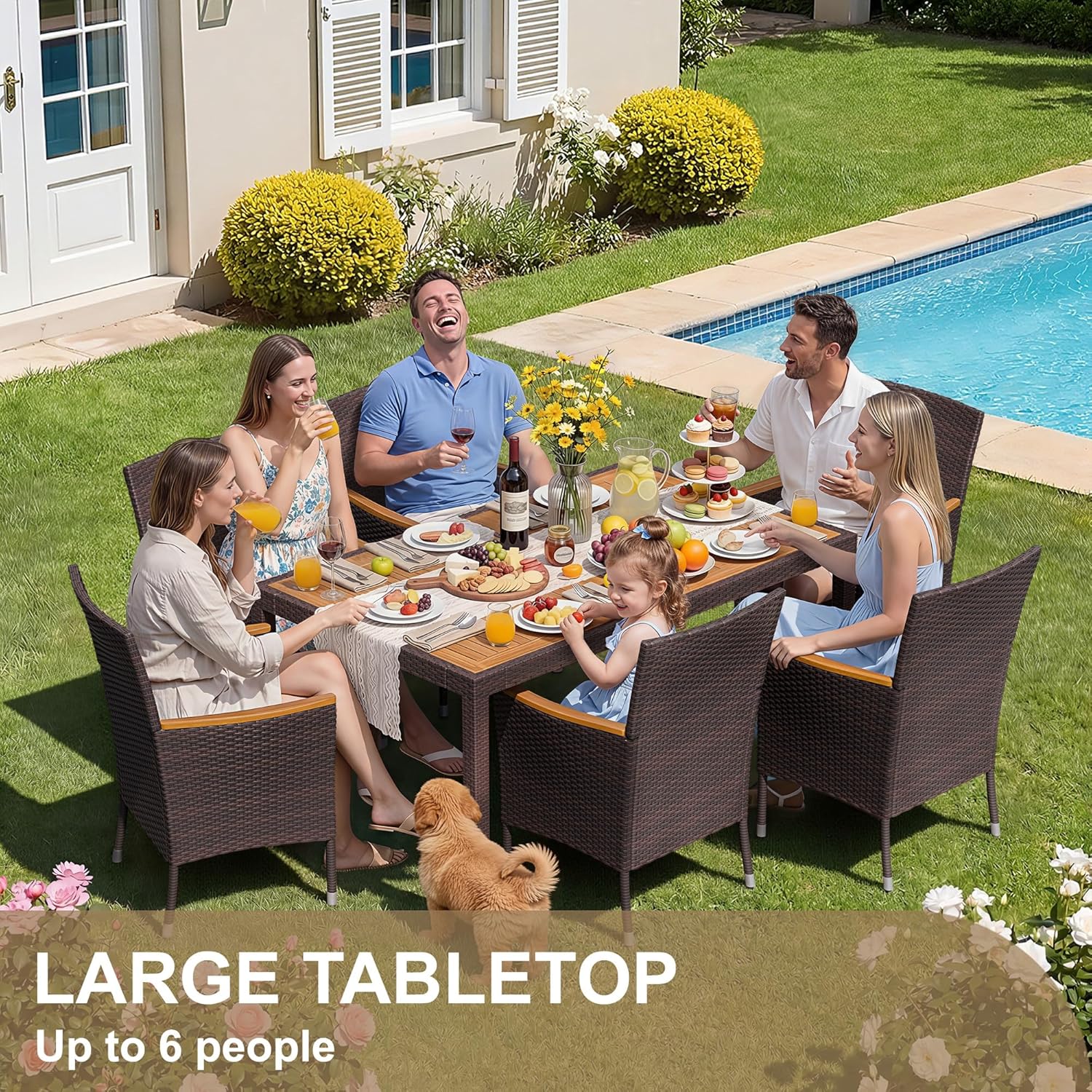 7 Piece Patio Dining Set Acaci - огляд і ціна Outdoor Furniture On Sale