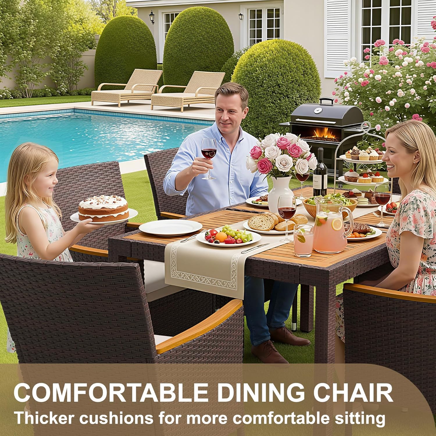 7 Piece Patio Dining Set Acaci - огляд і ціна Outdoor Furniture On Sale