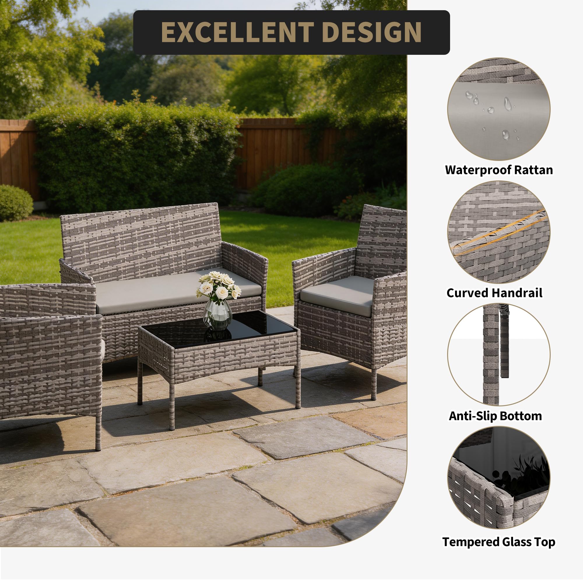 4-Piece Patio Furniture Set, O - огляд і ціна Outdoor Furniture Hong Kong