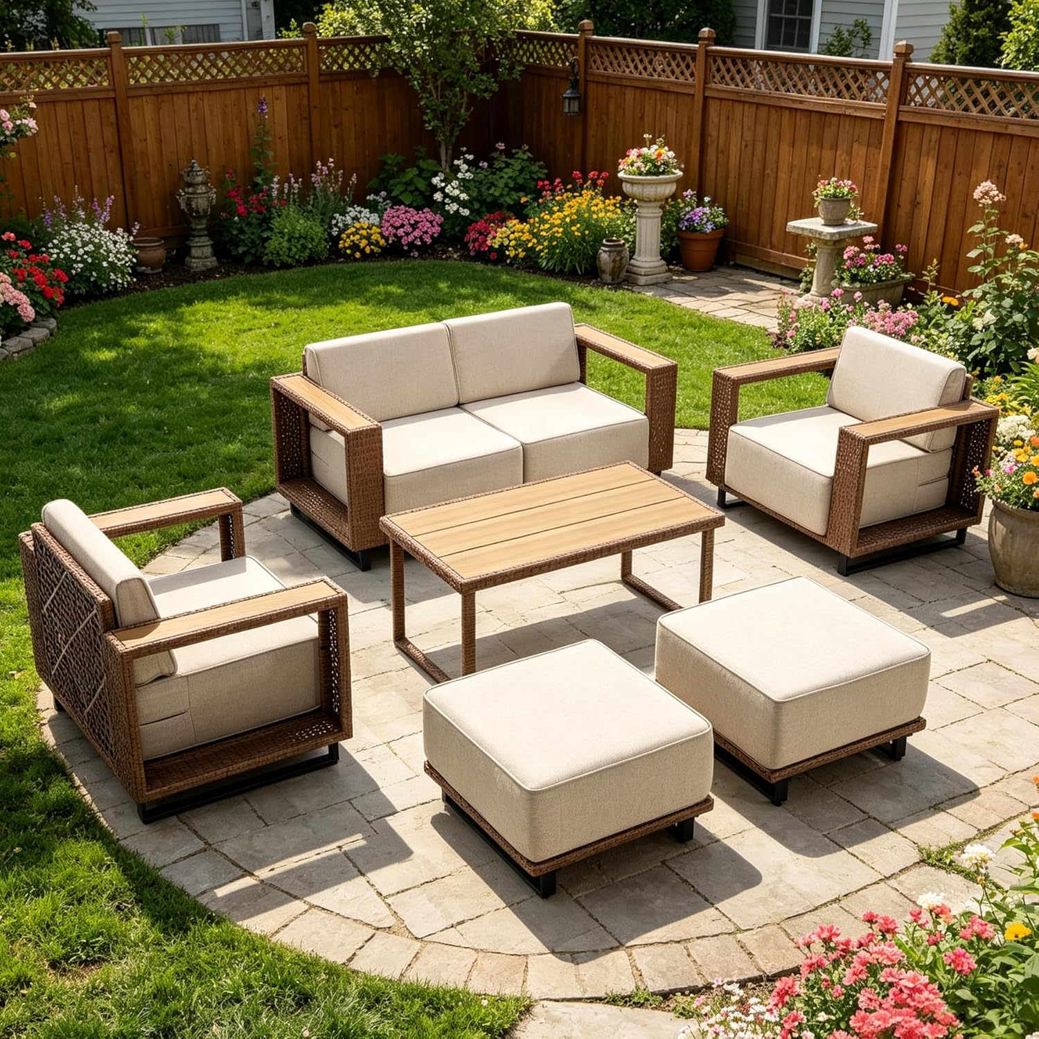 7 Pieces Outdoor Patio Furnitu - огляд і ціна Outdoor Furniture On Sale