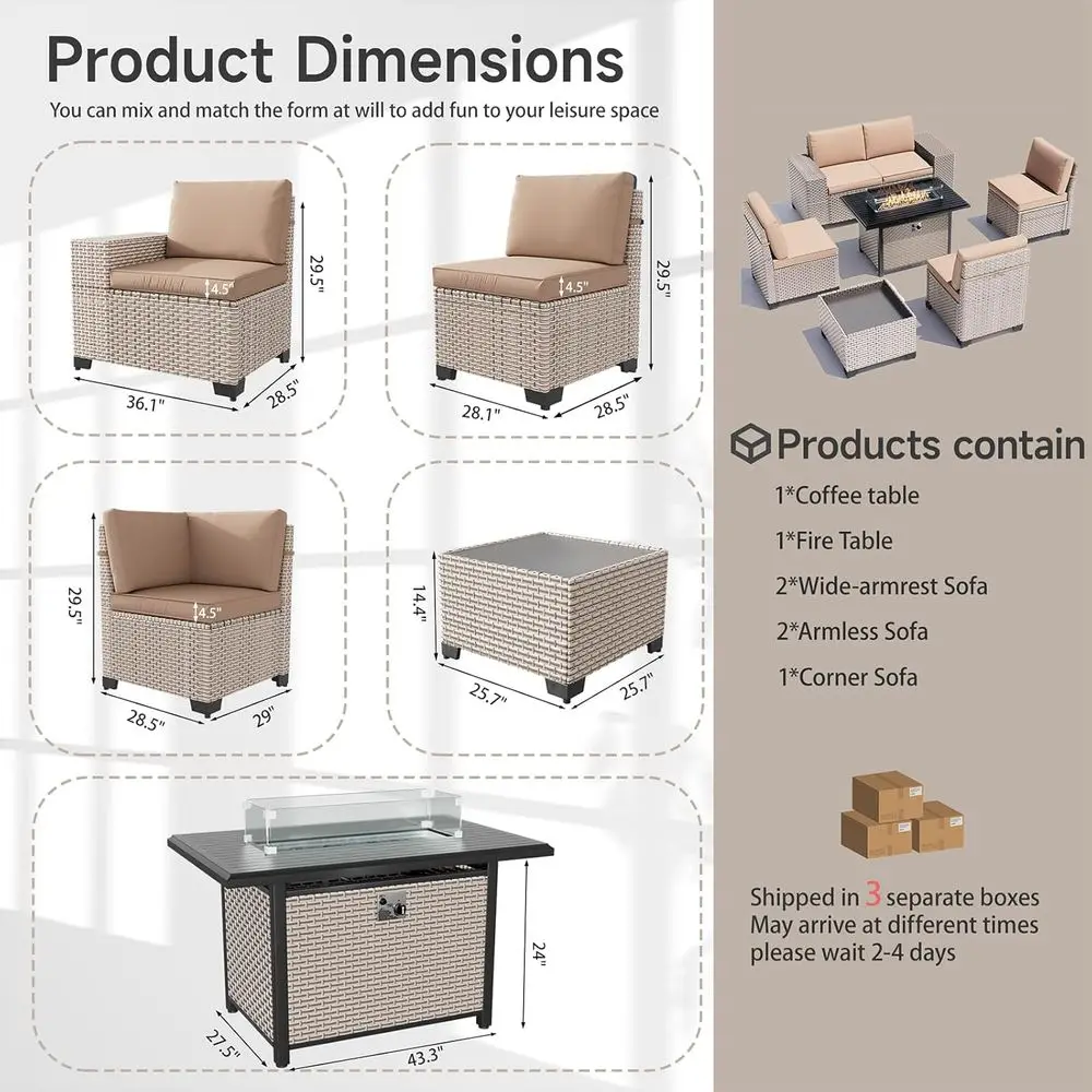 7-Piece Outdoor Patio Furnitur - огляд і ціна Outdoor Furniture Set With Fire Pit