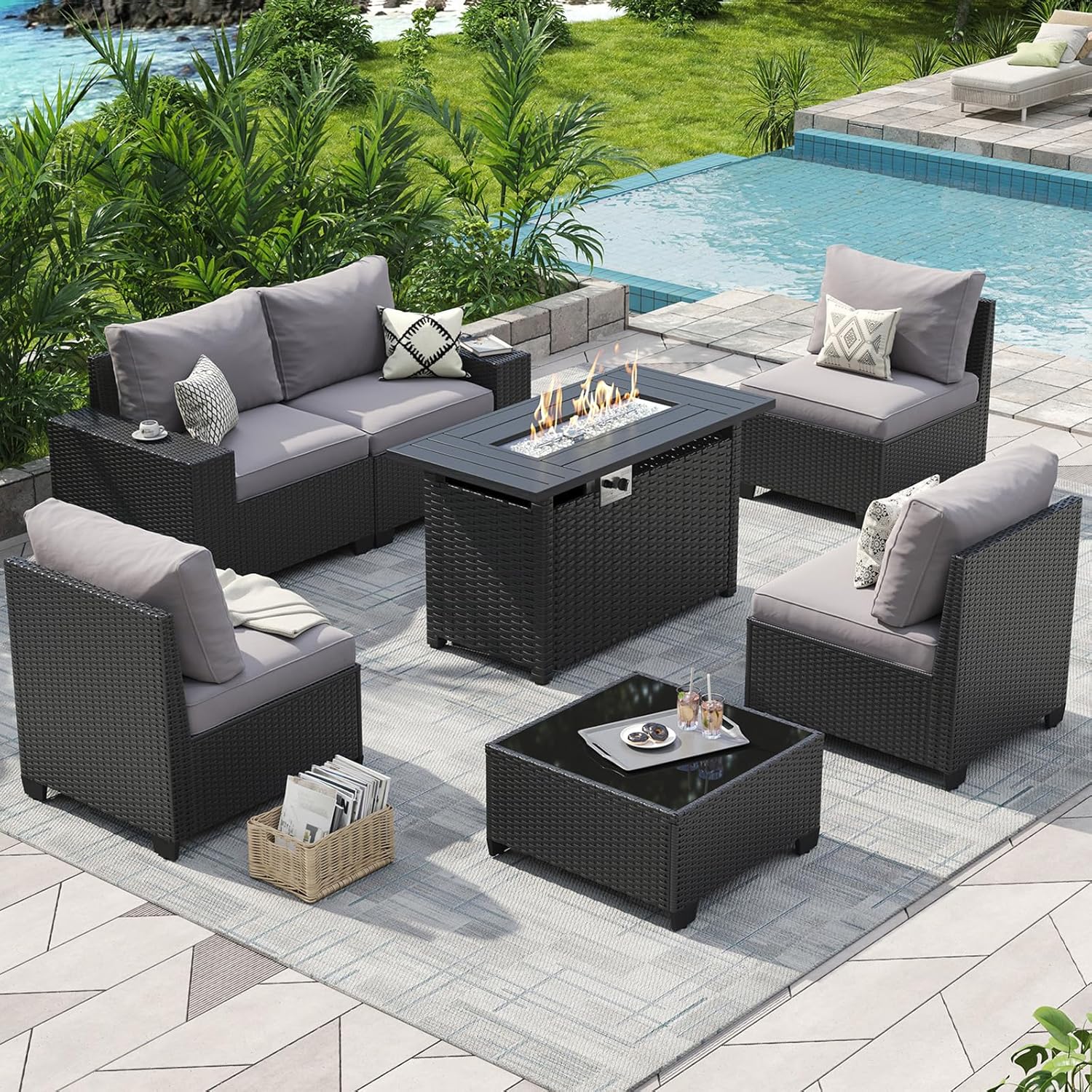 Outdoor Patio Furniture Set wi - огляд і ціна Outdoor Furniture Set With Fire Pit