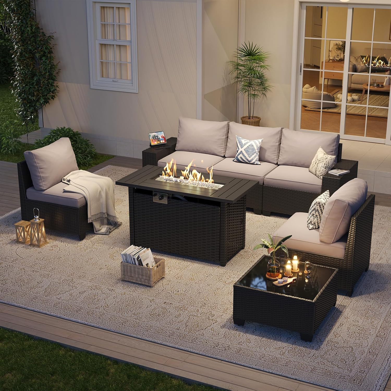 Outdoor Patio Furniture Set wi - огляд і ціна Outdoor Furniture Set With Fire Pit