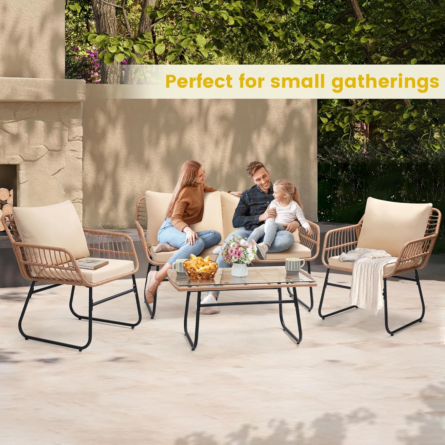 4 Piece Patio Bistro Outdoor F - огляд і ціна Outdoor Furniture On Sale