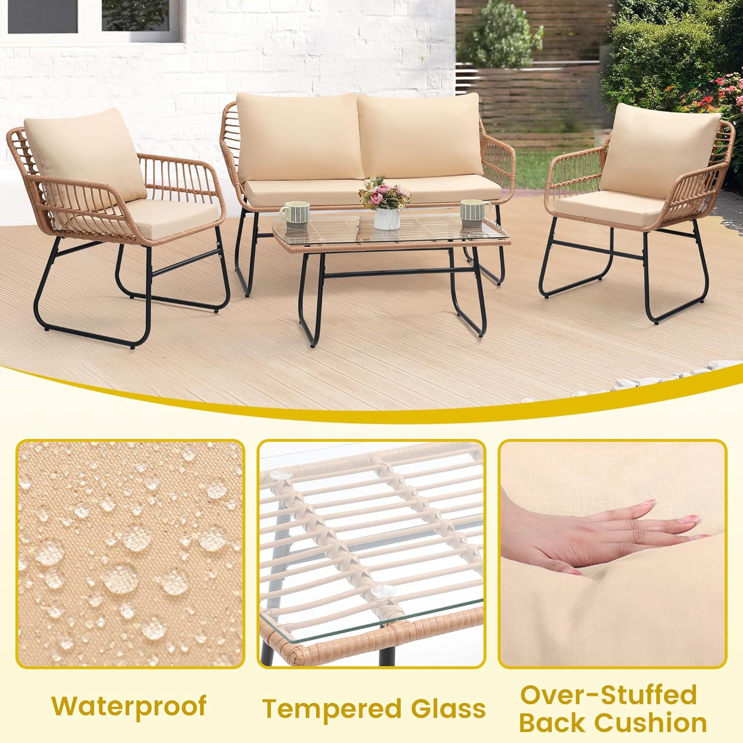 4 Piece Patio Bistro Outdoor F - огляд і ціна Outdoor Furniture On Sale