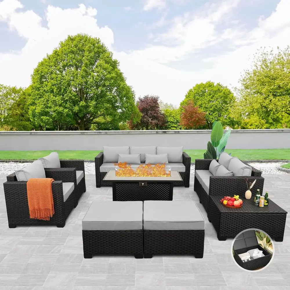 8-Piece Outdoor Furniture Set  - огляд і ціна Outdoor Furniture Set With Fire Pit