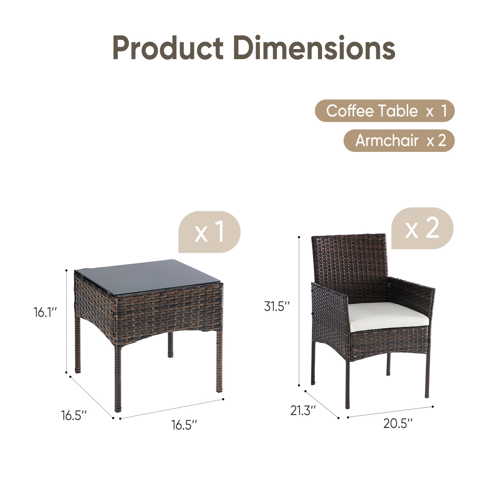 JHK Large Size 3 Pieces Outdoo - огляд і ціна Outdoor Furniture On Sale