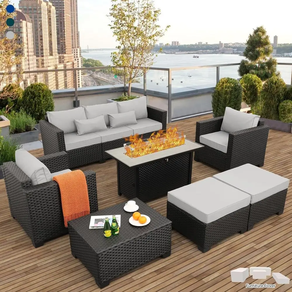 45 Outdoor Patio Furniture Set - огляд і ціна Outdoor Furniture Set With Fire Pit