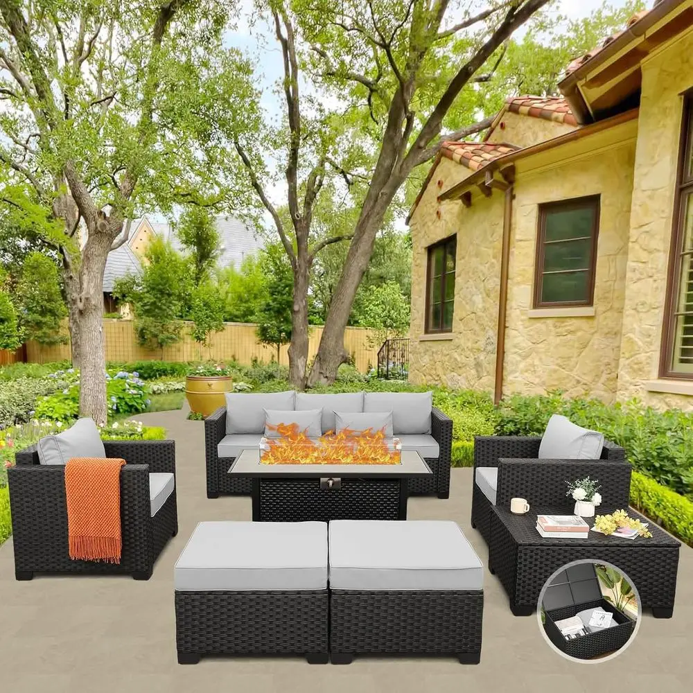 45 Outdoor Patio Furniture Set - огляд і ціна Outdoor Furniture Set With Fire Pit
