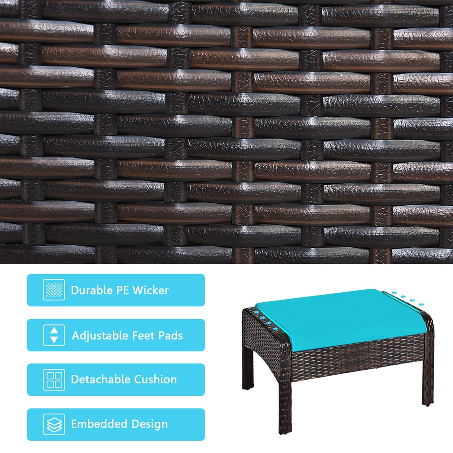 5 Piece Rattan Patio Set Cushi - огляд і ціна Outdoor Furniture On Sale