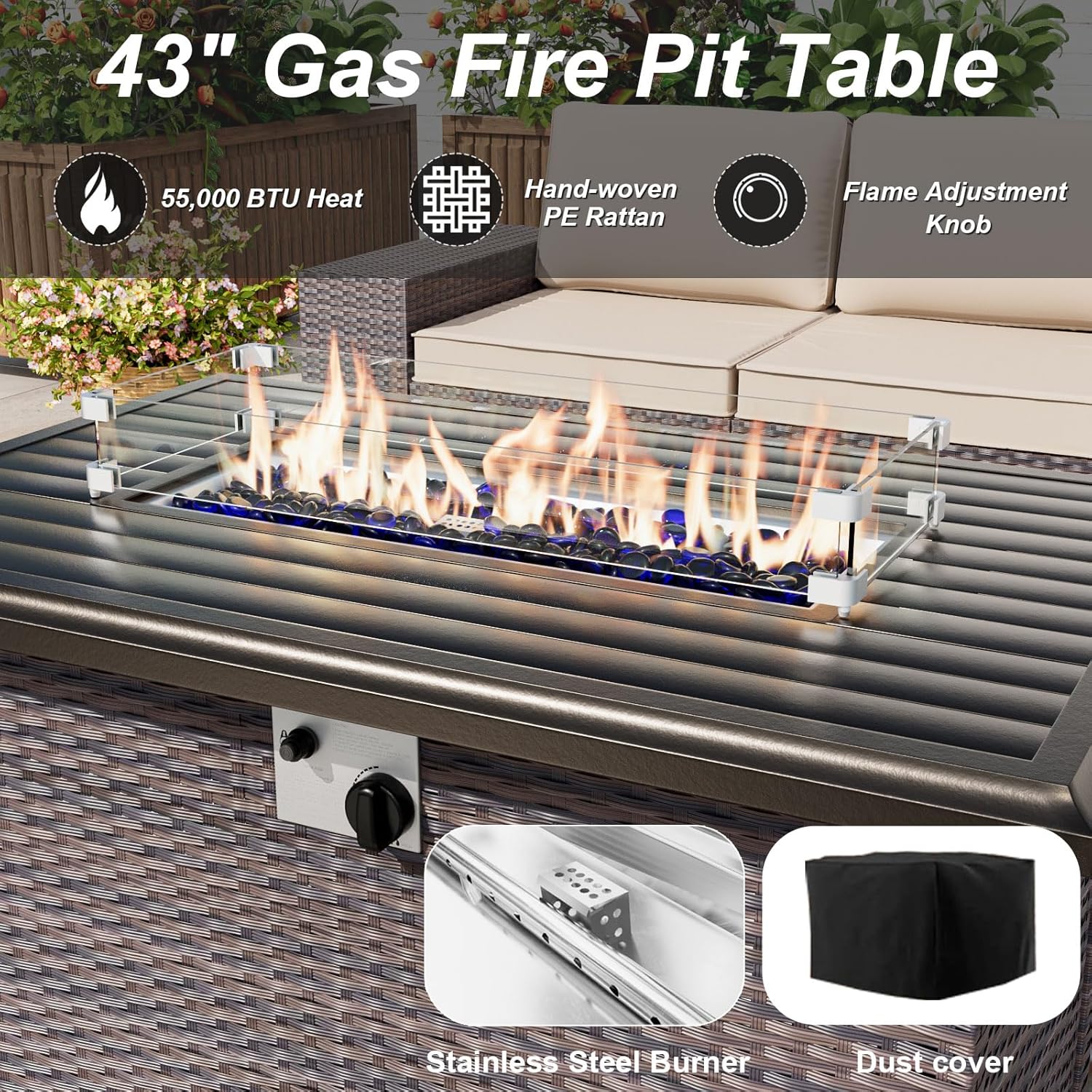 Patio Furniture Set with Fire  - огляд і ціна Outdoor Furniture Set With Fire Pit