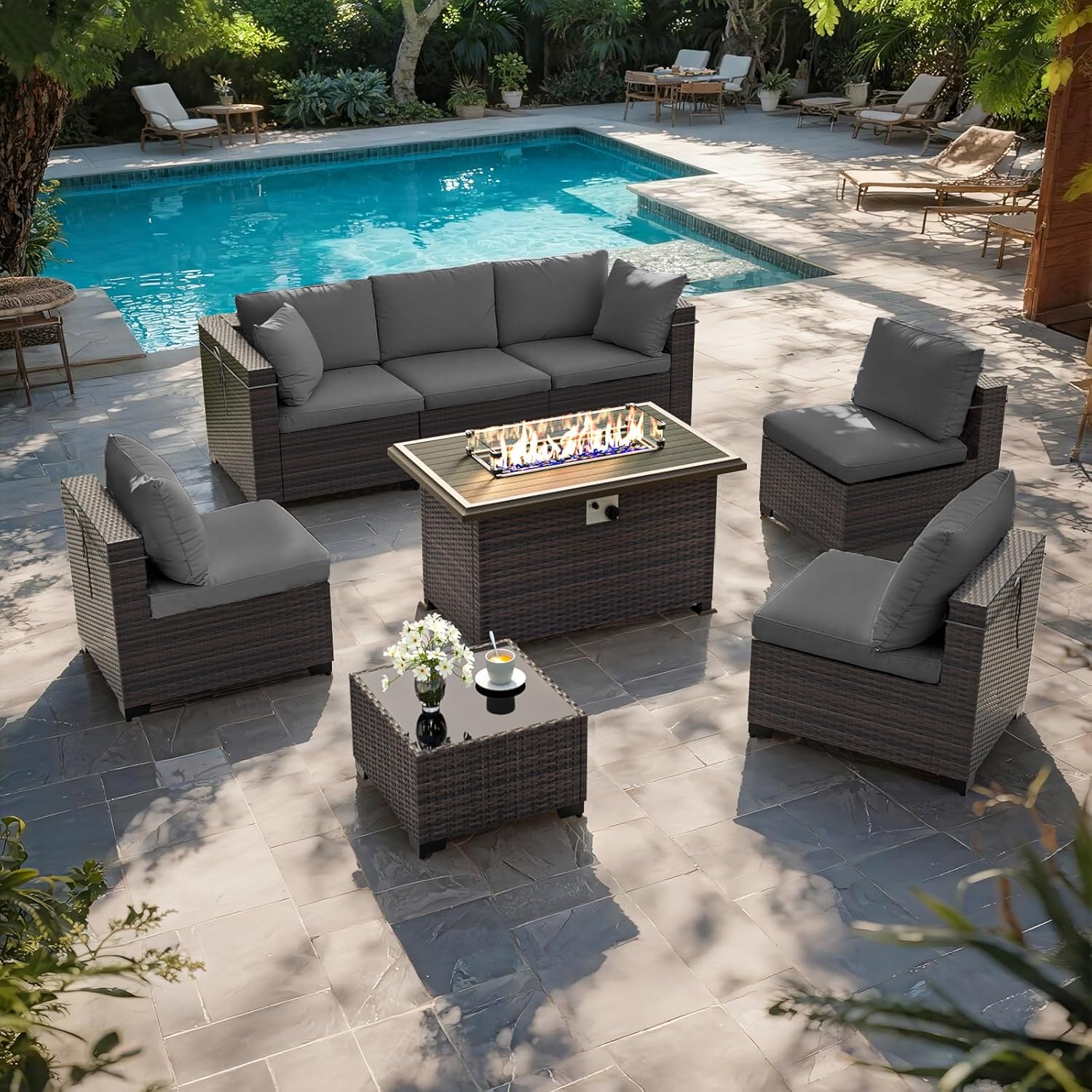 Patio Furniture Set with Fire  - огляд і ціна Outdoor Furniture Set With Fire Pit