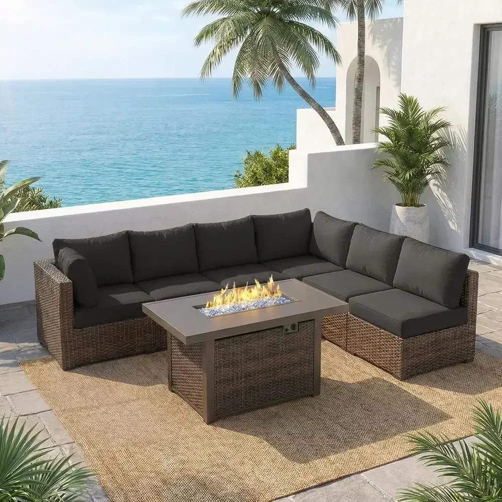 7-Piece Outdoor Patio Furnitur - огляд і ціна Outdoor Furniture Set With Fire Pit