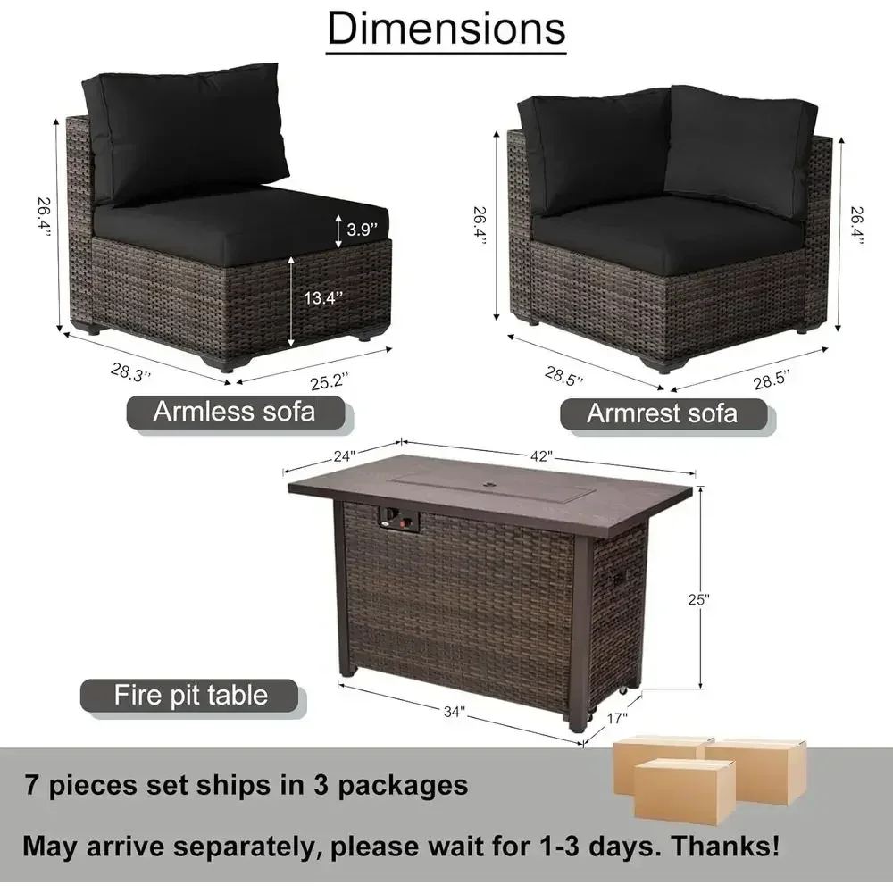 7-Piece Outdoor Patio Furnitur - огляд і ціна Outdoor Furniture Set With Fire Pit