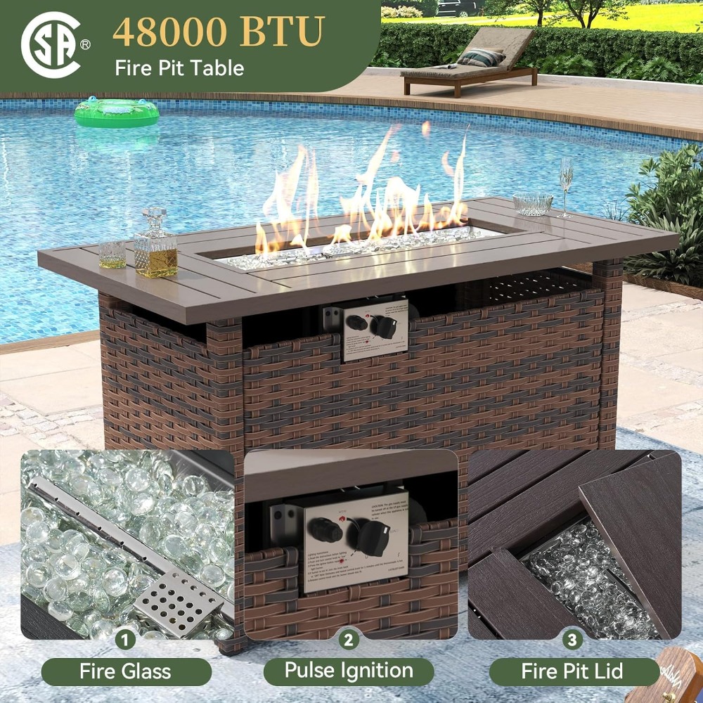 Exclusive Deal   Outdoor Patio - огляд і ціна Outdoor Furniture Set With Fire Pit